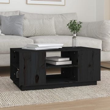 Vidaxl Klub stolić crni 90x49x40,5 cm masivni borov drvo