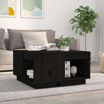 Vidaxl Klub stolić crni 60x61x32,5 cm masivni borov drvo