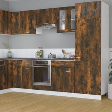 Vidaxl Stakleni zidni ormarić dimljeni hrast 60x31x60 cm