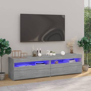 Vidaxl TV ormarići s LED rasvjetom, 2 kom, sivi hrast Sonoma 75x35x40 cm