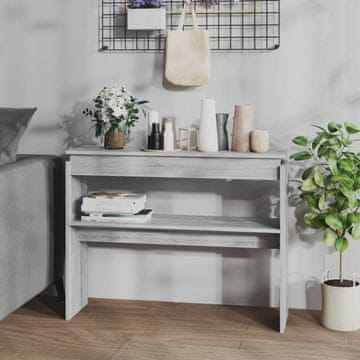 Vidaxl Konzolni stolić, sivi hrast sonoma, 102x30x80 cm