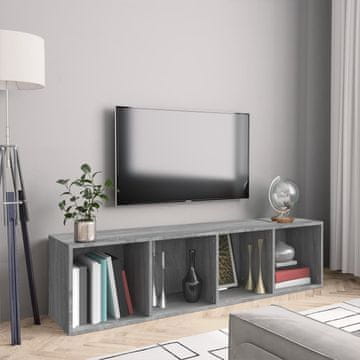 Vidaxl Polica za knjige/TV stalak, sivi hrast sonoma, 143x30x36 cm