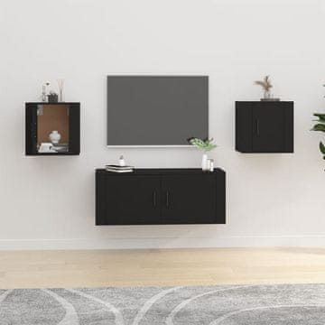 Vidaxl Zidni TV ormarići, 2 kom, crni, 40x34,5x40 cm