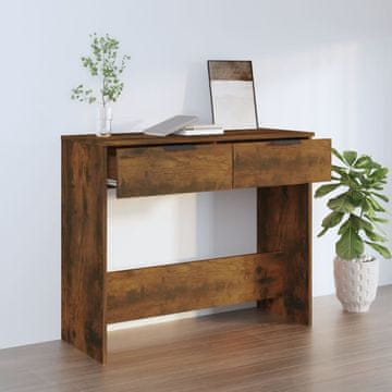 Vidaxl Konzolni stolić dimljeni hrast 90x36x75 cm