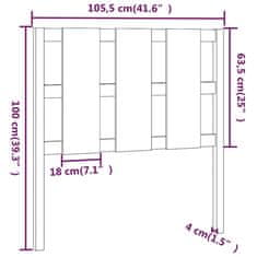 Vidaxl Uzglavlje za krevet boja meda 105,5x4x100 cm masivna borovina