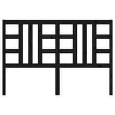 Vidaxl Uzglavlje za krevet crno 126 x 4 x 100 cm od masivne borovine