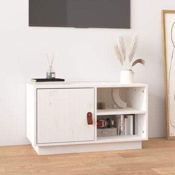 Vidaxl TV stalak bijeli 70x34x40 cm masivni borov drvo
