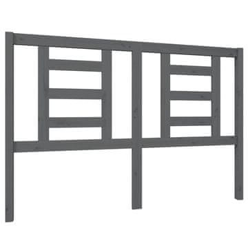 Vidaxl Uzglavlje za krevet sivo 146 x 4 x 100 cm od masivne borovine