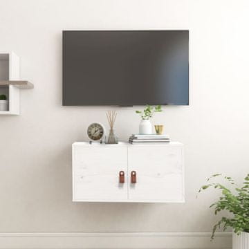 Vidaxl Zidni ormarić bijeli 60x30x30 cm masivni borov drvo