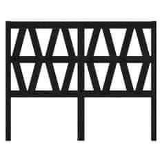 Vidaxl Uzglavlje za krevet crno 166 x 4 x 100 cm od masivne borovine