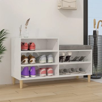 Vidaxl Ormarić za cipele visoki sjaj bijeli 102x36x60 cm