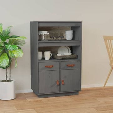 Vidaxl Ormarić sivi 67x40x108,5 cm masivni borov drvo