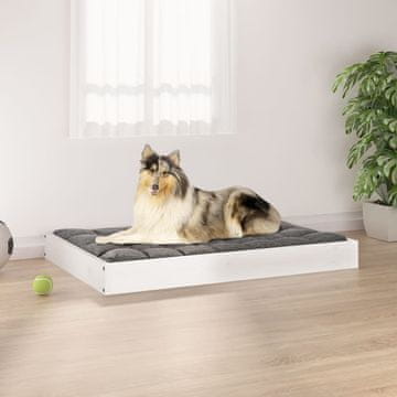 Vidaxl Krevet za pse Bijeli 91,5x64x9 cm Masivni borov drvo
