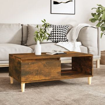 Vidaxl Klub stolić dimljeni hrast 90x50x36,5 cm