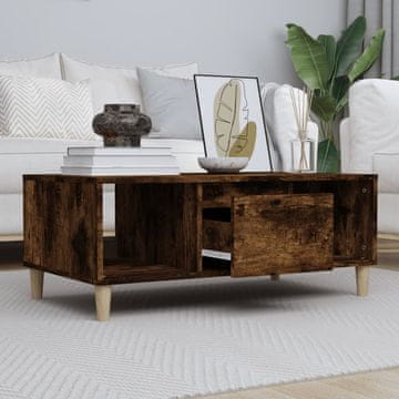 Vidaxl Klub stolić dimljeni hrast 90x50x36,5 cm