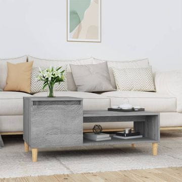 Vidaxl Klub stolić, sivi hrast sonoma 100x50x45 cm, baza drva