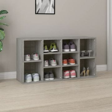 Vidaxl Klupa s prostorom za odlaganje cipela, siva sonoma hrast, 103x30x54,5 cm