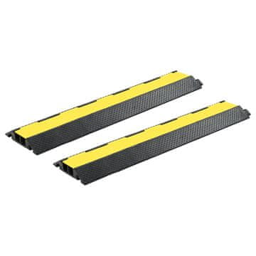 Vidaxl Rampe za kablove, 2 kom, 2-kanalne, gumene, 101,5 cm