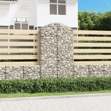 Vidaxl Lučna gabionska košara 100x50x180/200 cm pocinčano željezo