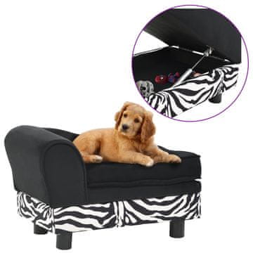 Vidaxl Sofa za pse, crna, 57x34x36 cm, plišana