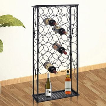 Vidaxl Metalni stalak za vino za 28 boca