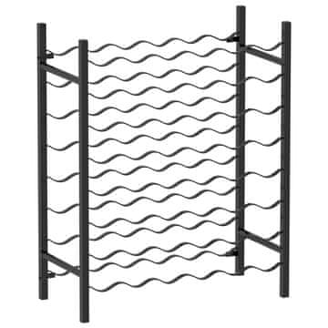 Vidaxl Stalak za vino za 48 boca, crni metal