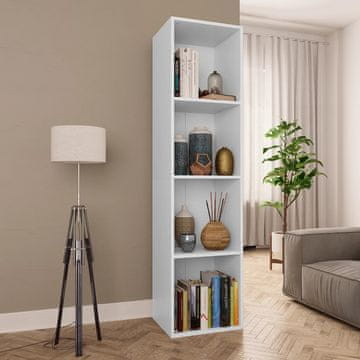 Vidaxl Polica za knjige, bijela, 36x30x143 cm, materijal na bazi drveta