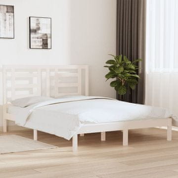 Vidaxl Okvir kreveta bez madraca bijeli 160x200 cm masivni borov drvo