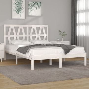 Vidaxl Okvir za krevet Bijeli Masivni borov drvo 120 x 200 cm