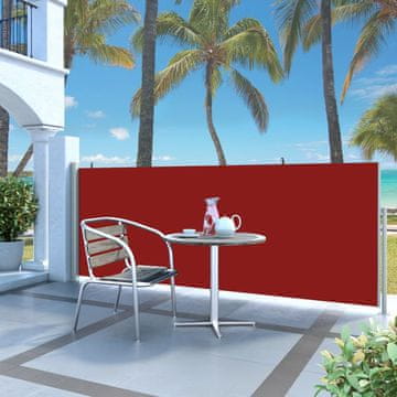 Vidaxl Uvlačna bočna tenda 120 x 300 cm crvena