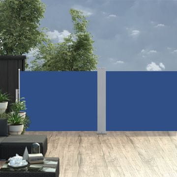 Vidaxl Uvlačna bočna tenda plava 120 x 1000 cm