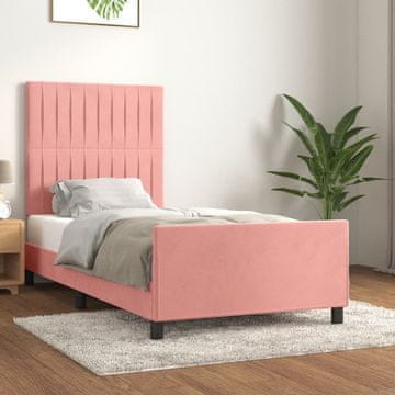 Vidaxl Okvir kreveta s uzglavljem roza 80x200 cm baršun