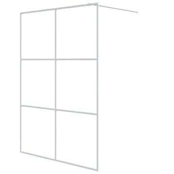 Vidaxl Pregrada za tuš bijela 140 x 195 cm s prozirnim staklom ESG