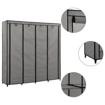 Vidaxl Ormar s 4 pretinca sivi 175 x 45 x 170 cm