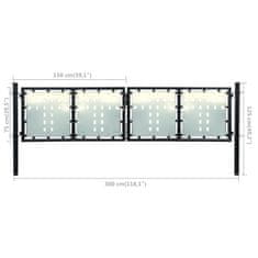 Vidaxl Crna jednokrilna ogradna vrata 300x75 cm
