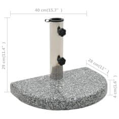 Vidaxl Granitna podloga za suncobran 10 kg zaobljena siva
