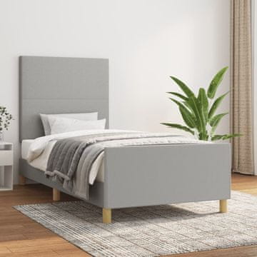 Vidaxl Okvir kreveta bez madraca svijetlo sivi 100x200 cm tapecirani tkaninom