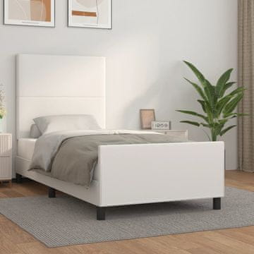 Vidaxl Okvir kreveta s uzglavljem bijeli 80x200 cm umjetna koža