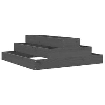 Vidaxl Sadilica siva 80x80x27 cm od masivne borovine