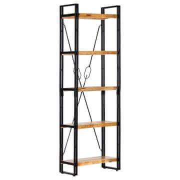 Vidaxl Polica za knjige s 5 katova 60x30x180 cm masivno drvo manga