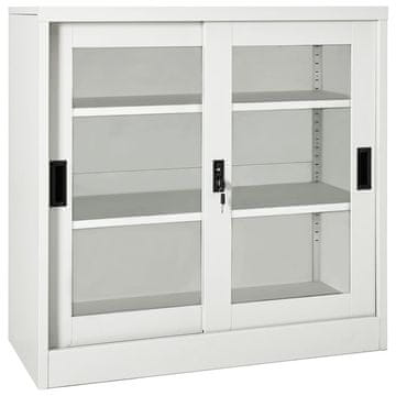 Vidaxl Ormarić s kliznim vratima svijetlosivi 90x40x90 cm čelik