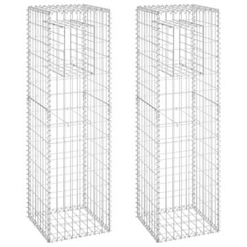 Vidaxl Gabionske stupne košare 2 kom 40 x 40 x 140 cm željezne