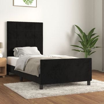 Vidaxl Okvir kreveta s uzglavljem crni 80x200 cm baršun