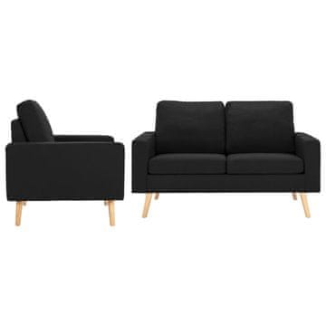 Vidaxl 2-dijelni set sjedeće garniture od tkanine crne boje