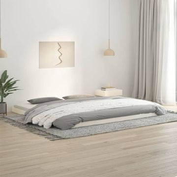 Vidaxl Okvir za krevet Bijeli 200 x 200 cm Masivni borov drvo