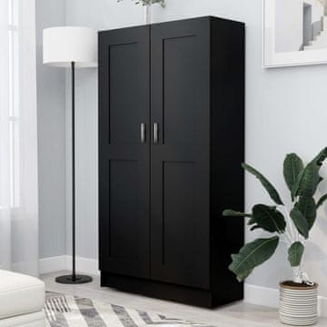 Vidaxl Polica za knjige Crna 82,5 x 30,5 x 150 cm Iverica