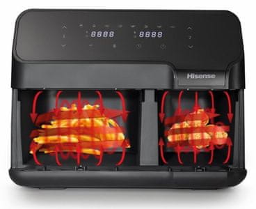  Hisense HAF2900D friteza na vrući zrak, s dvostrukom posudom, 5,3+3,3 L 