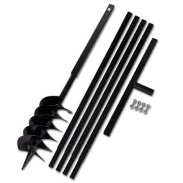 Vidaxl Ručna burgija za zemlju sa ručkom 150 mm i produžnom cijevi 5 m čelik