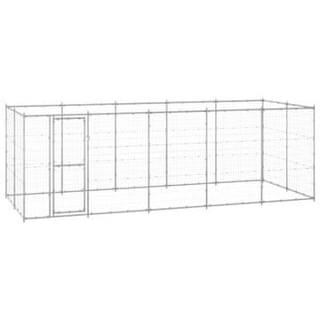 Vidaxl Vanjski kavez za pse od pocinčanog čelika 12,1 m²