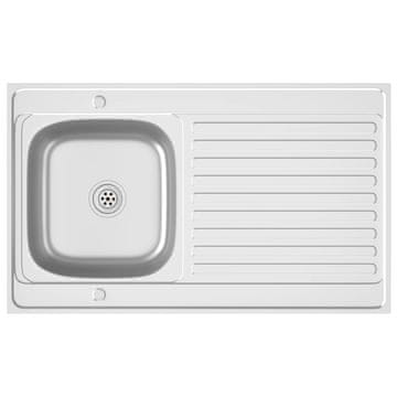 Vidaxl Kuhinjski sudoper s cjedilom srebrni 1000x600x155 mm čelični